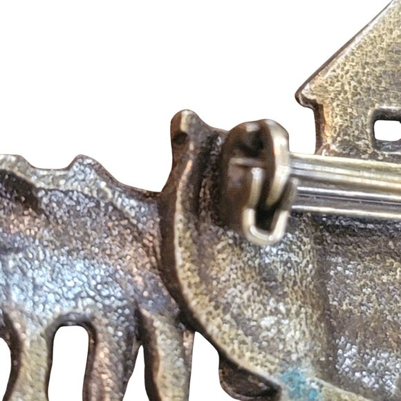 Vintage JJ Jonette Jewelry Noahs Ark Pin Brooch With Animal Charms Gold-tone - Picture 12 of 14